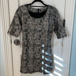 Black and gold mini dress